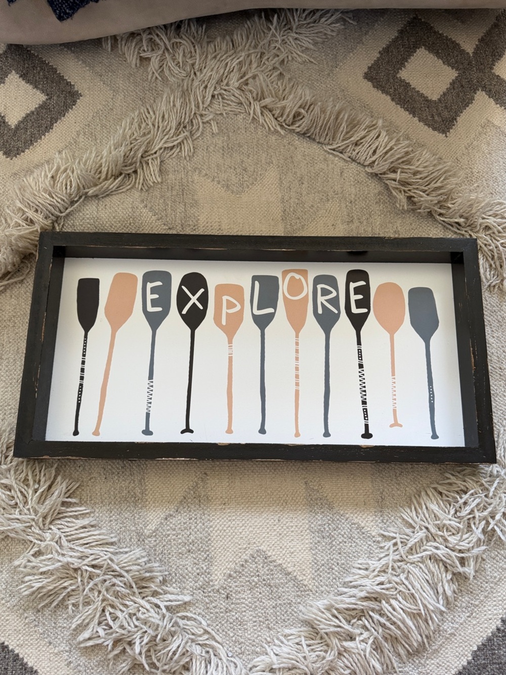 Hobby Lobby Explore Paddle Wall Art - Black, Gray, Tan